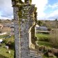 Church tower before restoration Church tower restoration