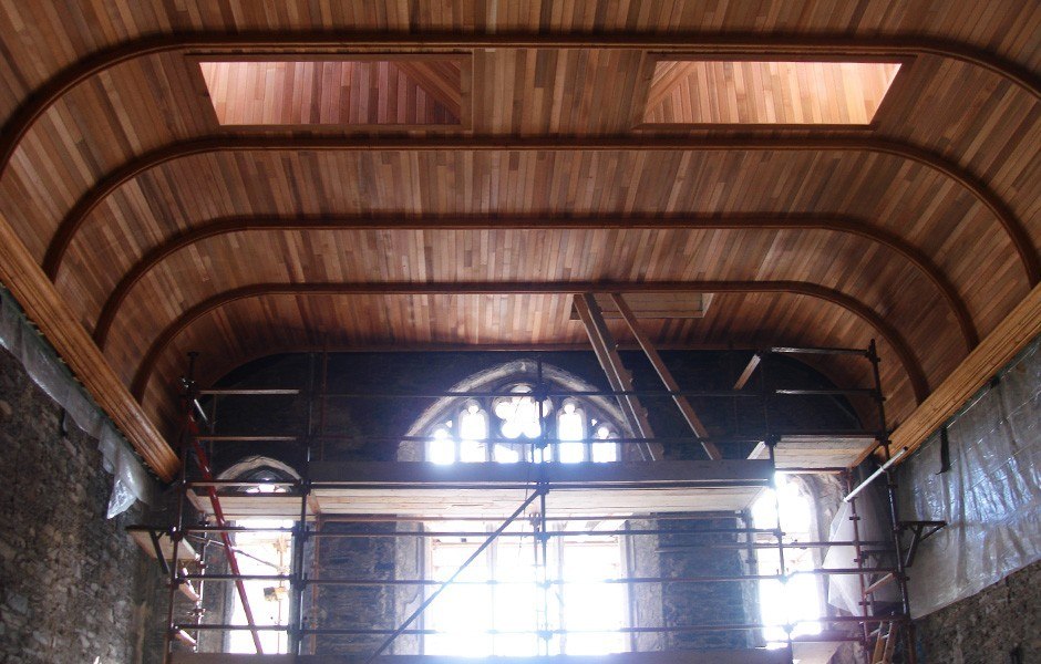 Restored half barrel ceiling