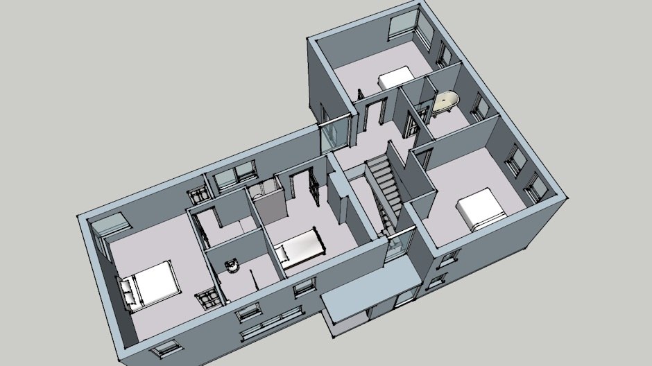 3D drawings of the 1st floor layout 1st floor 3D drawing