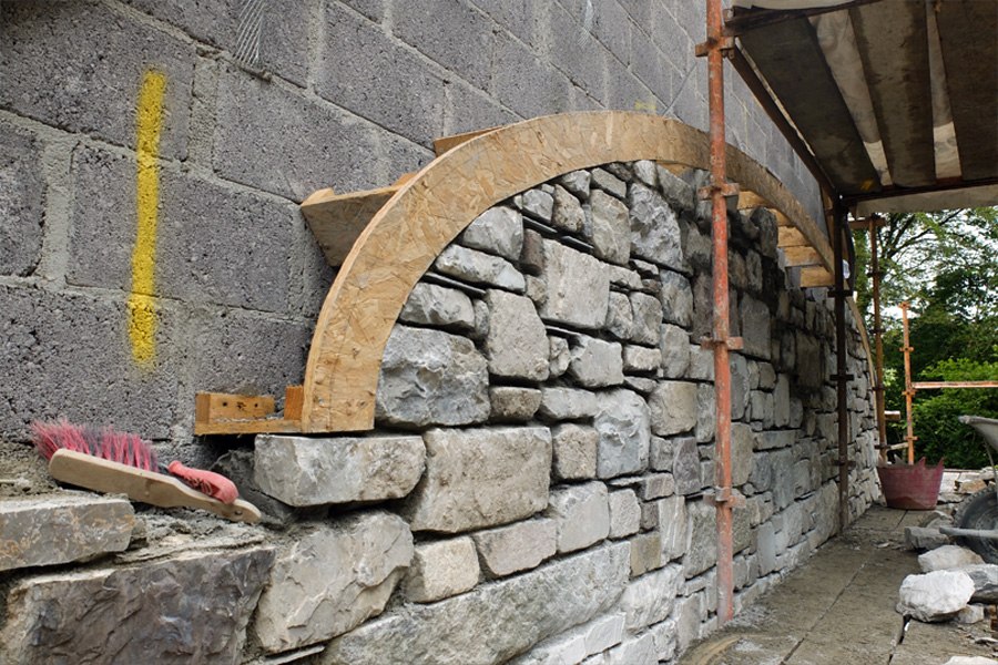 linehan construction stone wall arch stone detail construction