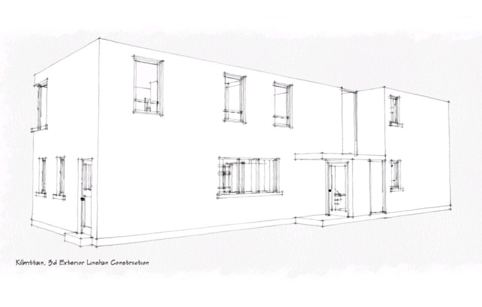 Sketch drawing of the house design one off house drawing