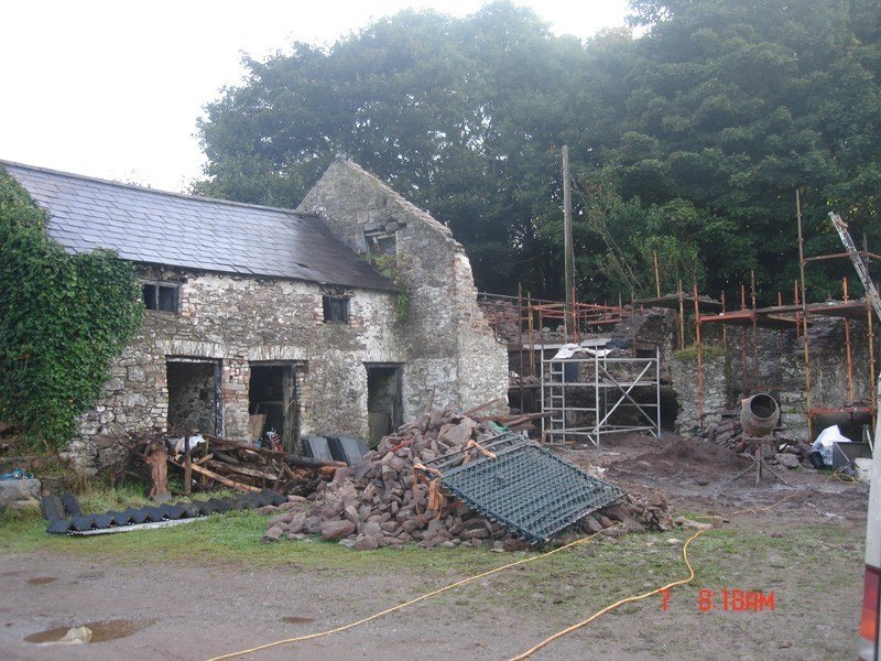 Outbuildings before construction Outbuildings before construction