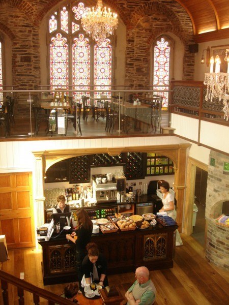 reconstructed restaurant entrance