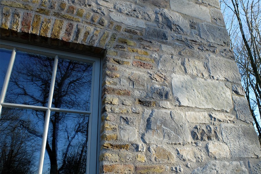 limestone red and yellow linehan construction stone brick construction detail window arch cork